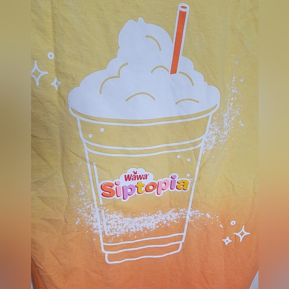 Wawa yellow fade to orange Siptopia Size Large whipped cream drink "Really cool" - Picture 7 of 12